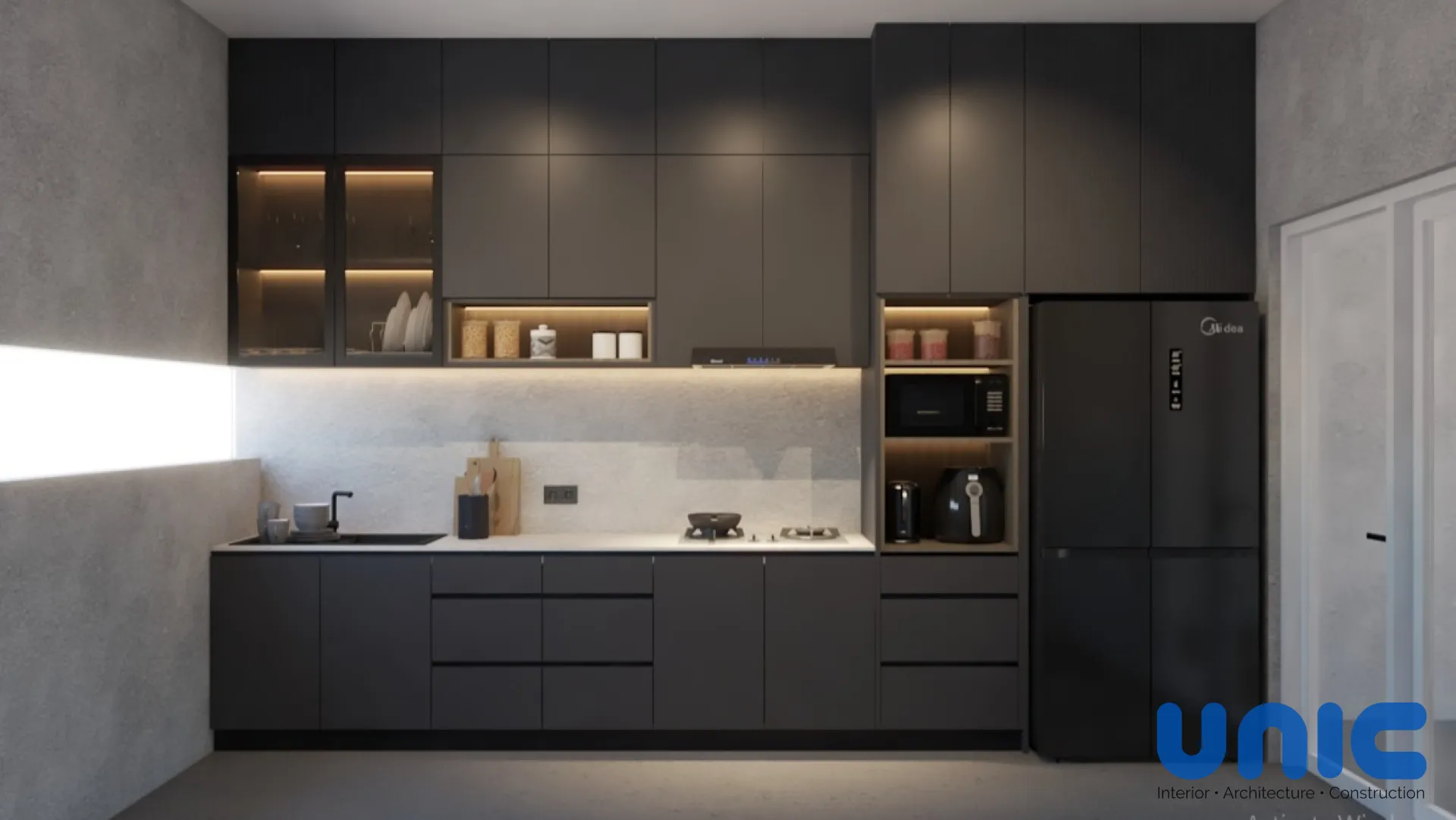 Kitchen Set Industrial Modern Eksklusif di Grand Harvest Cluster Arcadia, Surabaya